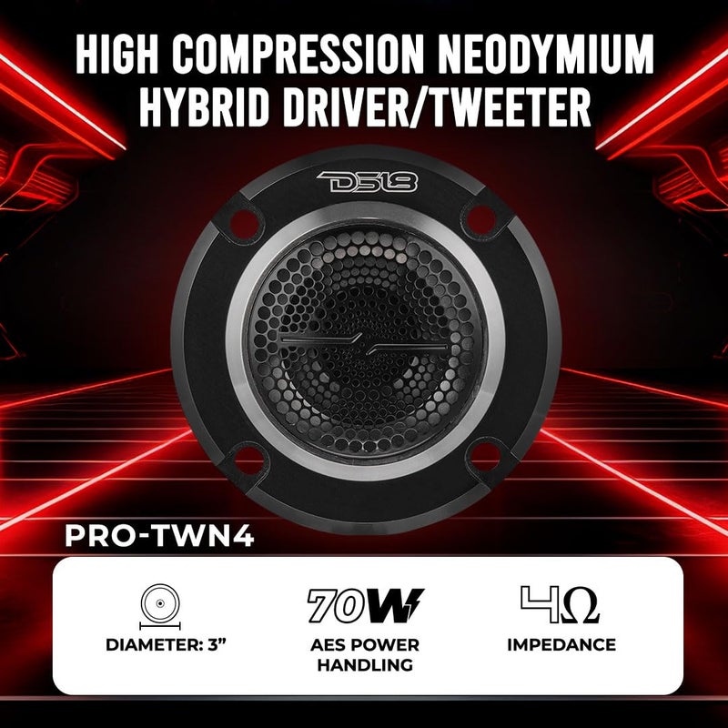 DS18 Audio PROTWN4 PRO 1-in Vc Pen High Compression Neodymium Hybrid Driver/Tweeter 280 Watts 4-Ohm - Image 3